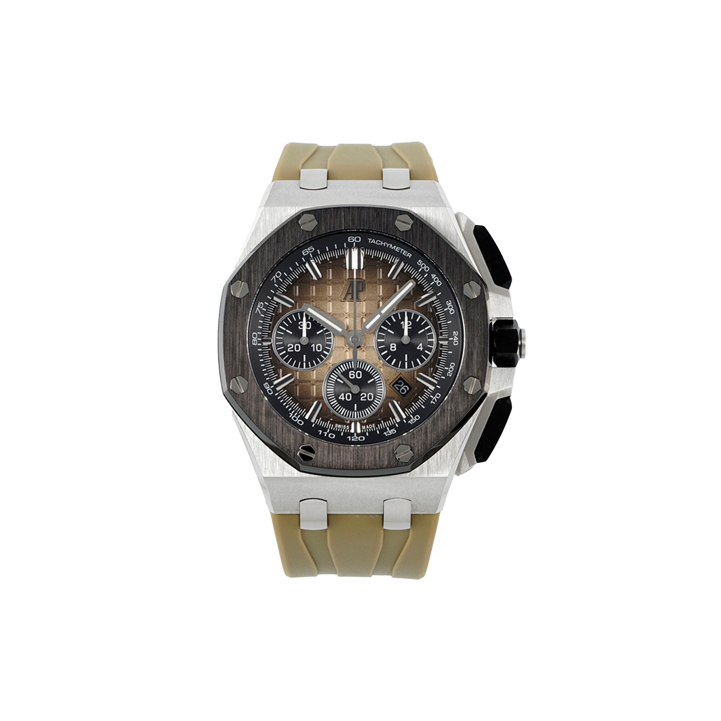 AUDEMARS PIGUET ROYAL OAK OFFSHORE CHRONOGRAPH SMOKED LIGHT BROWN WATCH 26420SO.OO.A600CA.01